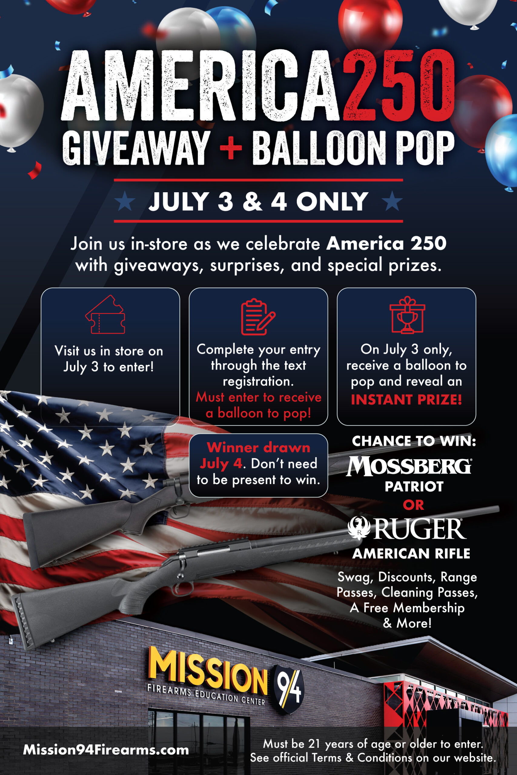 celebrating america 250 giveaway balloon pop